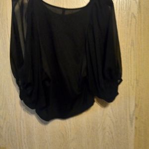 Black sheer sleeve shirt